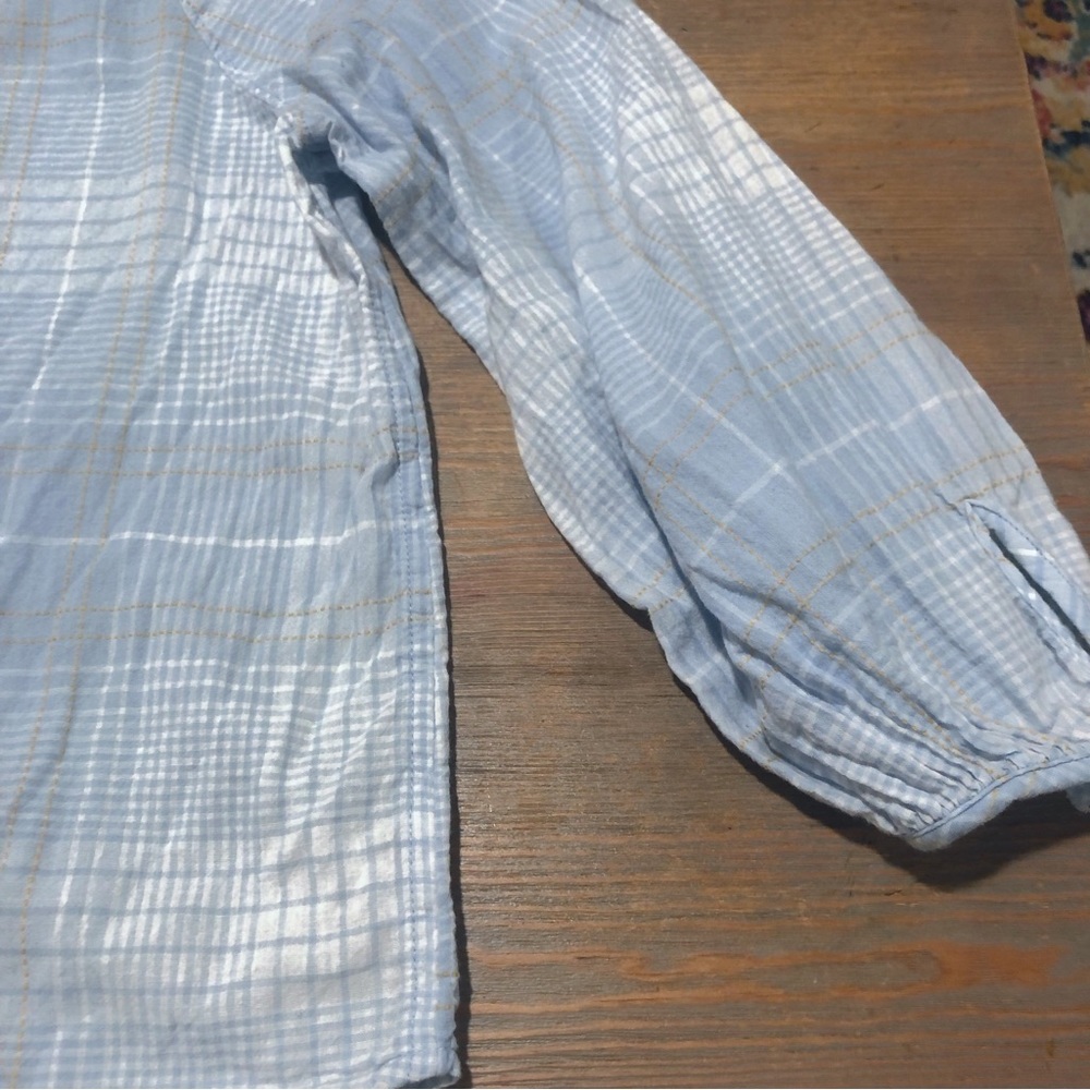 Free Assembly light blue plaid button down blouse - Picture 10 of 11